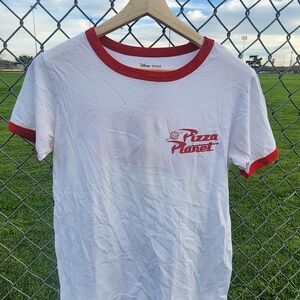 Disney Toy Story Pizza Planet White and Red T-Shirt
